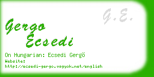 gergo ecsedi business card